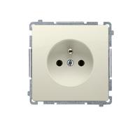 BASIC Beige Module 1x Socket with/ U Screw Terminals 16A 250V