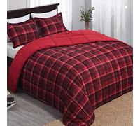 Basic Beyond King Size Comforter Set - Red and Black Buffalo Plaid Comforter Set King Down Alternative Bedding Comforter Set for All Season(1 Comforter with 2 Pillow Shams, 104" x 92")