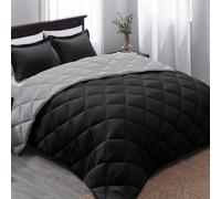Basic Beyond Queen Bedding Set - Black, 1 Comforter (88"x92") and 2 Pillow Shams (20"x26"+2")