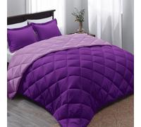 Basic Beyond Queen Comforter Set - Reversible Purple/Lilac Comforter (88"x92") and 2 Pillow Shams (20"x26"+2") for All Seasons