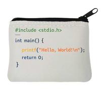 Basic C Programming Example Code Neoprene Coin Purse Pouch 10x11cm White