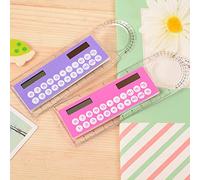 Basic Calculator, Handheld Calculator Solar Energy Multifunction 1pc 10cm Ruler Mini Extra Large for Children School Office Supplies