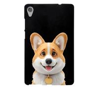 Basic Case for Lenovo Tab M8 4th Generation Cover, TB-300FU, Lenovo M8 4th Tablet Case 8 Inch with Soft TPU Reinforced Corner Anti-Scratch Cute Cartoon Cats Dogs Shockproof Black Cover - Corgi