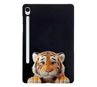 Basic Case for Samsung Galaxy Tab S10 Lite/ S10 FE 2025/ S9 FE 10.9 Inch/ S9 11 Inch 2023 with Soft TPU Reinforced Corner Cute Cartoon Shockproof Black Cover - Baby Tiger