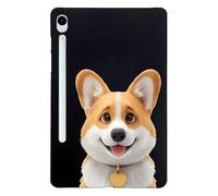 Basic Case for Samsung Galaxy Tab S10 Lite/ S10 FE 2025/ S9 FE 10.9 Inch/ S9 11 Inch 2023 with Soft TPU Reinforced Corner Cute Cartoon Cats Dogs Shockproof Black Cover - Corgi