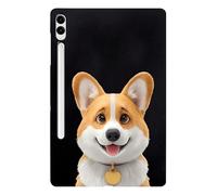 Basic Case for Samsung Galaxy Tab S10+ Plus/ S9 FE+ Plus/Galaxy Tab S9+ Plus 12.4 with Soft TPU Reinforced Corner Cute Cartoon Cats Dogs Shockproof Black Cover - Corgi