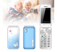 Basic Cell Phone for The Elderly, Unlocked 2G Mobile Phone with Big Buttons, Backup Dumb Phone with GSM Standard, Supports Dual SIM + SD Card,No Internet,Blue