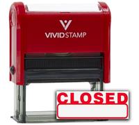 Basic Closed Self Inking Rubber Stamp (Red Ink) - Large