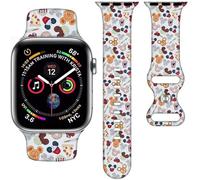 Basic Colour Cartoon Band Compatible with Apple Watch 38mm/40mm/41mm/42mm/44mm/45mm/46mm, Silicone iWatch Band for Women Men