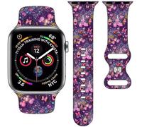 Basic Colour Cartoon Band Compatible with Apple Watch 38mm/40mm/41mm/42mm/44mm/45mm/46mm, Silicone iWatch Band for Women Men