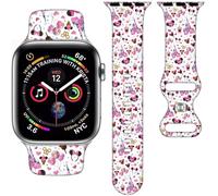 Basic Colour Cartoon Band Compatible with Apple Watch 38mm/40mm/41mm/42mm/44mm/45mm/46mm, Silicone iWatch Band for Women Men