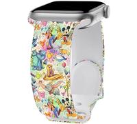 Basic Colour Cartoon Band for Apple Watch 38mm/40mm/41mm/42mm/44mm/45mm, Bands for Apple Watch Series 9 8 7 6 5 4 3 SE2, Silicone iWatch Band for Kids Women Men, Style 23