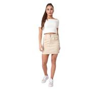 Basic denim short skirt for women Project X Paris Beige S