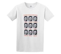 Basic diary Casual Halloween Faces of Mike Myers Casual Round Neck T Shirt White L