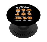 Basic Dog Geometry Cute Dog Lover Dog Owner Math School PopSockets Adhesive PopGrip