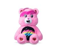 Basic Fun Care Bears 22cm Rock Theme Plush - Cheer Bear Eco-Friendly Soft Toy with Lightning Belly Badge - Collectible Plush for Kids & Fans, Pink, 35.56 cm