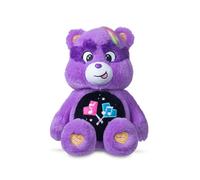 Basic Fun Care Bears 22cm Rock Theme Plush - Share Bear Eco-Friendly Soft Toy with Lightning Belly Badge - Collectible Plush for Kids & Fans, Purple, 14"