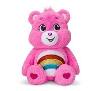 Care Bears , Cheer Bear 35cm Glitter Belly Plush , Collectable Cute Plush Toy, Cuddly Toys for Children, Soft Toys for Girls Boys, Cute Teddies Suitable for Girls and Boys Ages 4+ , Basic Fun 22131