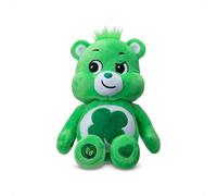 Basic Fun Care Bears Good Luck Bear 22cm Bean Plush Toy - Collectable Soft Cuddly Teddy with Four-Leaf Clover Belly Badge for Kids & Collectors Ages 4+