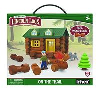 Basic Fun Lincoln Logs | On The Trail Building Set | Educational Toys for Kids, 59 Piece STEM Learning Kit, Engineering Construction for Kids Aged 8 00821