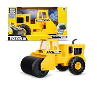 Basic Fun Tonka Steel Steam Roller, Durable Real Steel Construction, Yellow Demolition Toy with Realistic Action, Ages 3+ for Boys and Girls, Ideal for Kids, Toddlers