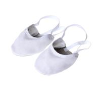 Basic Half Sole Stretch Slip On Women's Lyrical Dance Shoe Girls Soft Ballet(White,XL)