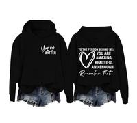 basic hoodie Behind Me Dear Person Behind Me You Are Amazing Enough Unisex sweatshirts for women (Black, M)