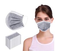 BASIC HOUSE FACE MASK - 3PLY - DISPOSABLE Nose & Mouth Cover with 3-Layer Material, Elastic Ear Loops & Comfortable Universal Design for Adults & Kids :Gray Color (50 PCS)