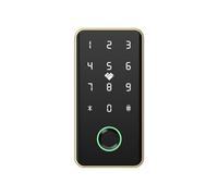 BASIC HOUSE Smart Door Lock, Digital Cabinet Lock with Semiconductor Fingerprint Recognition, Touch Keypad, NFC Card Access, Multiple Unlocking Methods, Black, 66.5x55mm BS-12# (Yellow)