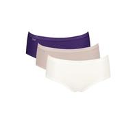 Sloggi Women's Basic+ Midi Briefs, 3-Pack, 95% Cotton, Purple/Dusty Pink/White, L
