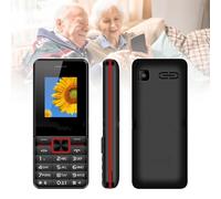 Basic Mobile Phones for The Elderly and Kids, Unlocked Dumb Phones, Cell Phones Without Internet - with Big Buttons, MP3, MP4, Camera, Flashlight, SOS,Black
