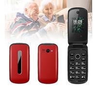 Basic Mobile Phones for The Elderly and Kids, Unlocked Dumb Phones, Cell Phones Without Internet - with Big Buttons, MP3, MP4, Camera, Flashlight, SOS,Red