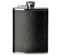 Basic Nature - Flachmann Eckig Leder - Flask size 180 ml, black/grey