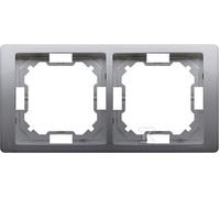 Simon Basic Neos Double Frame Stainless Steel Inox BMRC2/21