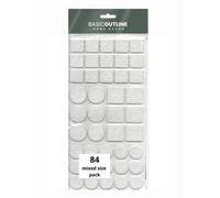 Basic Outline Felt Furniture Pads Sound dampening Floor Protection Mixed Sizes (white, 84)