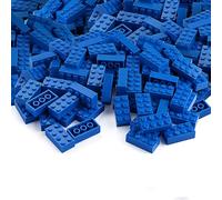 Basic Parts 320 Pieces 2x4 Blue Bricks Building Creative Play Blocks Set Toy Classic Accessories Combine with Major Brick Brands (Blue)