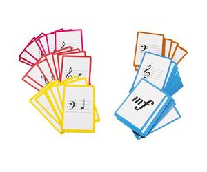 Basic Piano Theory Posters Set, 104 Double-Sided Piano Note Flash Cards and Piano Music Theory Poster, for Music Education and Beginners
