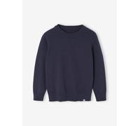 Basic Round-Neck Long-Sleeved Jumper for Boys navy blue