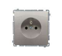 BASIC satin module 1x socket with earth contact, screw