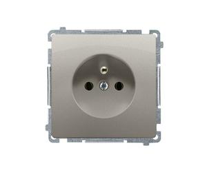 BASIC satin module 1x socket with earth contact, screw