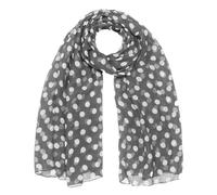 Basic Sense 10mm Polka Dot, Large Viscose Scarf, Grey/White Dot