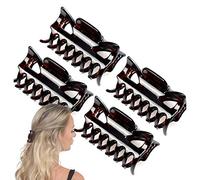 Basic Sense 2.4 Inch Medium Hair Claw Clips for All Hair Types, Strong Hold Durable, 4 Pcs