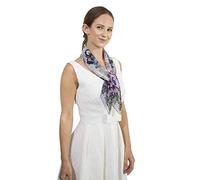 Basic Sense 60s 70s Ladies Floral Polka Dot Light Soft Feel Chiffon Square Head Neck Headwrap Scarf, Black