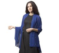 Basic Sense Chiffon Shawl, Ladies Shawls and Wraps for Evening Wear | Large 80 x 180 cm Pearl Embellished Hijab and Cover Up for Wedding Guests, Lightweight Fabric, Hand Wash