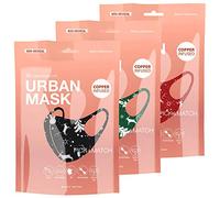 Basic Sense CHRISTMAS Copper Ion Infused Washable Reusable Face Coverings Masks Made In South Korea (Snow Reindeer 3 Pack)