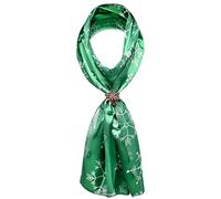Basic Sense Christmas Snowflake Print Satin Neck Scarf & Scarf Holder, 26 - Green