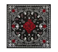 Basic Sense Cotton Bandana Bandanna Head Scarf for Men & Women Biker | Skull, flame and paisley prints in 100% cotton, 53 x 53 cm. Wear as a headband, neckerchief, wristband or face cover