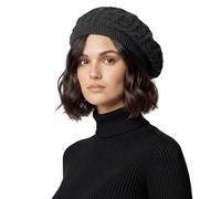 Basic Sense Cotton Crochet Beret for Women - Lightweight Slouchy Beanie for Hair Loss, Thinning & Scalp Sensitivity - Breathable Open Knit French Style Summer Hat, Cable Black