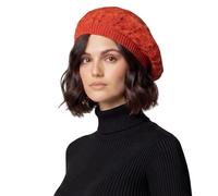 Basic Sense Cotton Crochet Beret for Women - Lightweight Slouchy Beanie for Hair Loss, Thinning & Scalp Sensitivity - Breathable Open Knit French Style Summer Hat, Cable Red