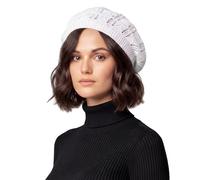 Basic Sense Cotton Crochet Beret for Women - Lightweight Slouchy Beanie for Hair Loss, Thinning & Scalp Sensitivity - Breathable Open Knit French Style Summer Hat, Triangle White
